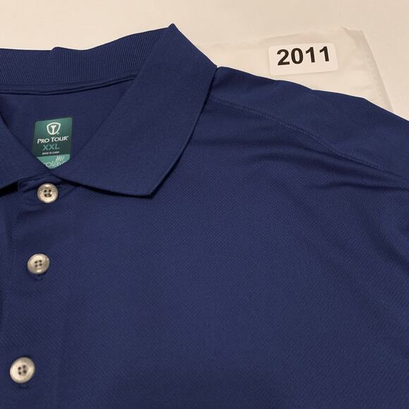Pro Tour Airplay Mens Blue Golf Shirt Size XXL Long Sleeve Collar Polo Style - Picture 12 of 12